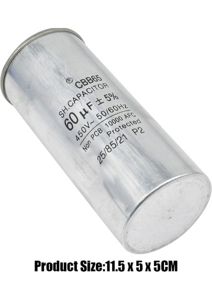 60UF CBB65 400V 450V CBB60 CBB65 10UF 20UF 30UF 40UF 60UF 80UF Motor Çalıştırma Çalışıyor Kondansatör Başlatma 450VAC Su Pompası Motor Çalıştırma (Yurt Dışından)
