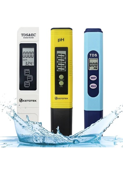 Tds Metre Dijital Ph /tds/ Ec Metre Kalem Test Cihazı Doğruluğu 0.1 Akvaryum Havuz Suyu Saflık Filtresi Topraksız Taşınabilir Ppm Su Kalitesi Det (Yurt Dışından)