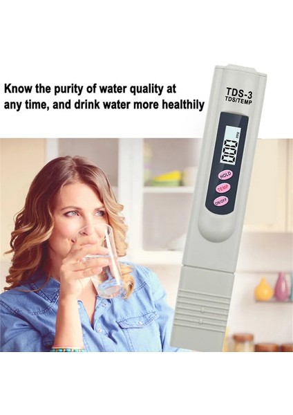 Gri El Tds Dijital Su Test Cihazı Su Test Kalemi Su Kalitesi Analiz Ölçer Su Saflığı Kontrolü 0-9999 Ppm Ölçümü (Yurt Dışından) fırsatları