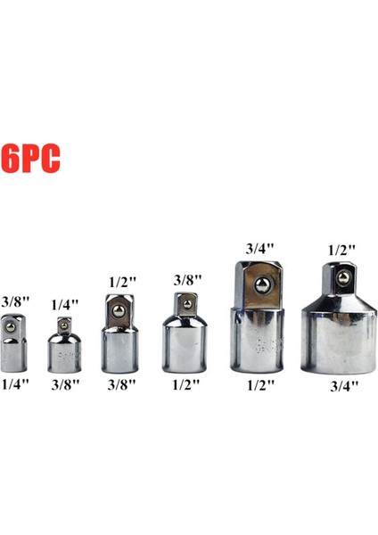 01 Cırcır Anahtar Soket Dönüştürücü Kafa Kol Adaptörü 1/2" Büyük Uç 3/8" Uç 1/4" Çelik - 1/4" - 1/2" - 3/8" (Yurt Dışından)