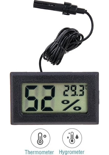 Gri LCD Elektronik Dijital Sıcaklık Nem Ölçer Kapalı Dış Mekan Termometre Higrometre Hava Istasyonu Saati (Yurt Dışından)