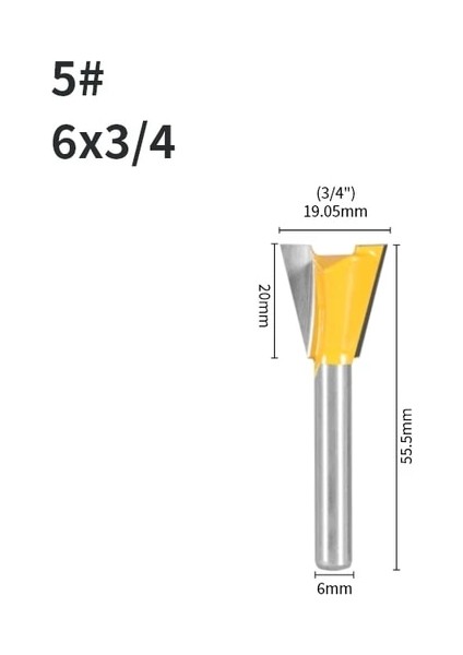 6X19.05 Nxwınd 6mm 6.35MM Shank Kırlangıç Ortak Yönlendirici Bit 14 Derece Ağaç Işleme Freze Kesicisi Gravür Uçları Yüz Değirmeni (Yurt Dışından)