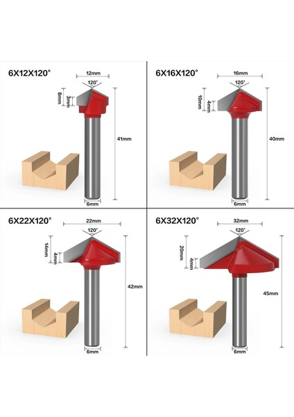 6X32X150 6mm V Bit-1pcs, Cnc Katı Karbür Parmak Freze, Tungsten Çelik Ağaç Işleme Freze Kesicisi, 3D Ahşap Mdf Freze Ucu, 60 90 120 150 Derece (Yurt Dışından)