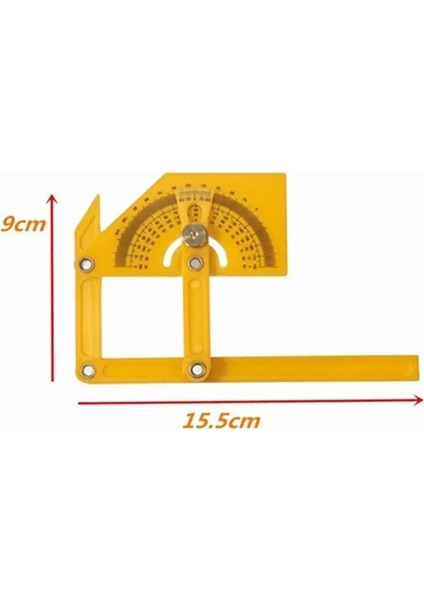 Sarı Iletki Açı Bulucu Hassas Ağaç Işleme Ölçüm Aracı 0 ° Ila 180 ° Dış Iç Açı Ölçer Cetvel Plastik Marangozluk Aracı (Yurt Dışından) fırsatları