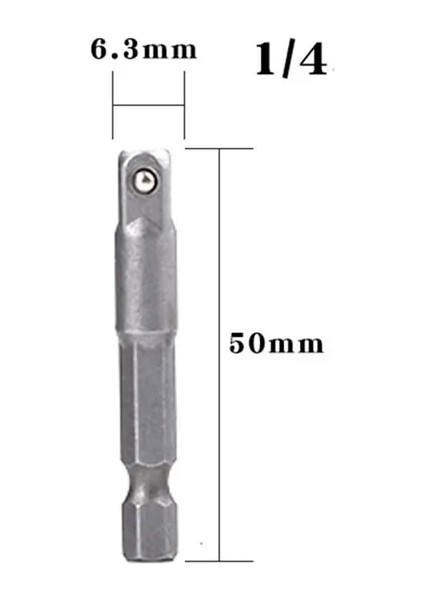 50MM 1/2/3/4 Adet Matkap Soket Adaptörü Darbeli Sürücü W/hex Shank Kare Soket Matkap Uçları Bar Uzatma 1/4 "bit Seti (Yurt Dışından)