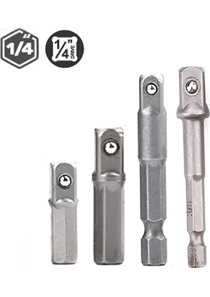 50MM 1/2/3/4 Adet Matkap Soket Adaptörü Darbeli Sürücü W/hex Shank Kare Soket Matkap Uçları Bar Uzatma 1/4 "bit Seti (Yurt Dışından)