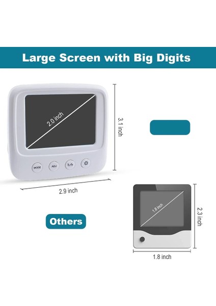 Gri LCD Elektronik Dijital Sıcaklık Nem Ölçer Kapalı Dış Mekan Termometre Higrometre Hava Istasyonu Saati (Yurt Dışından) modelleri