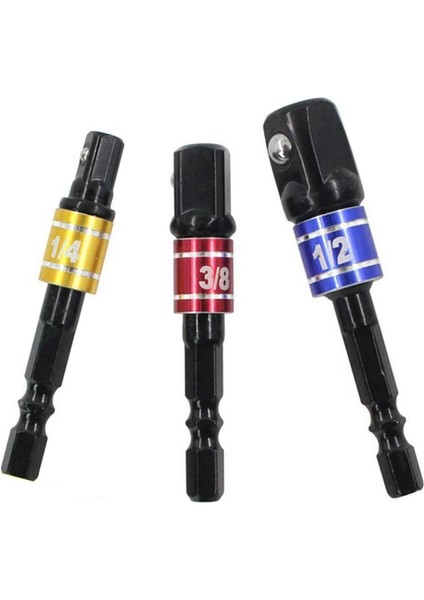 3 Adet Matkap Soket Adaptörü Darbeli Matkap Uzatma Matkap Uçları Bar Soket Adaptörü 1/4 3/8 1/2 Boyutu Hex Shank Kare Kafa Matkap Ucu (Yurt Dışından)