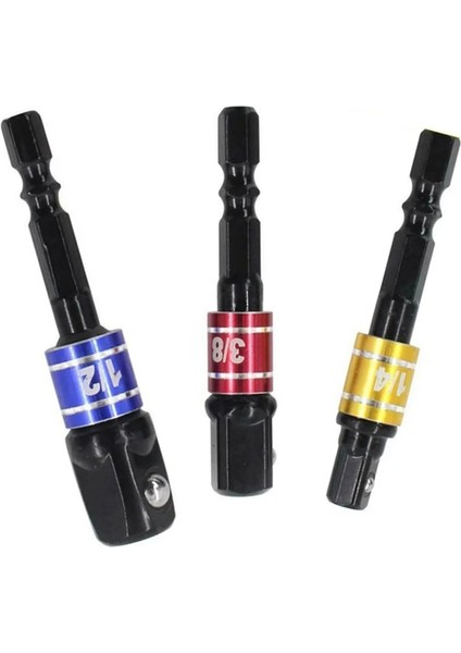 3 Adet Matkap Soket Adaptörü Darbeli Matkap Uzatma Matkap Uçları Bar Soket Adaptörü 1/4 3/8 1/2 Boyutu Hex Shank Kare Kafa Matkap Ucu (Yurt Dışından)
