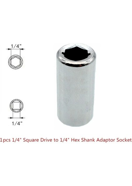 1/4 "kare Sürücü 1/4" Hex Shank Darbe Soket + 1/4 Matkap Soket Adaptör Tutucu Darbe Soketi Dönüşüm Adaptör Aracı (Yurt Dışından) modelleri