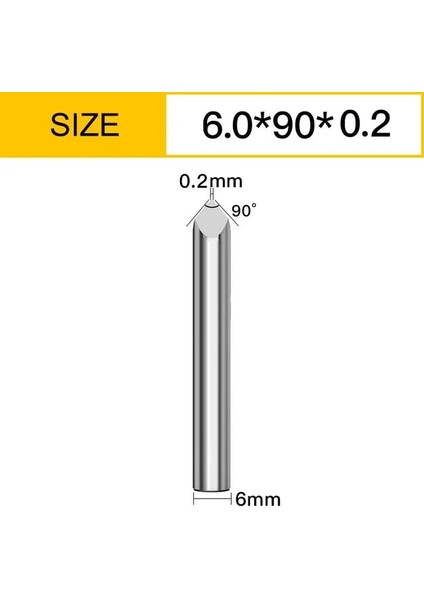 6X90DEG.X0.2 Vsharp 3 Kenarları 6mm Karbür V-Şekli Gravür Ucu Üçgen Freze Kesici Ahşap Akrilik Pvc Yeşim Metal Cnc Aracı Gravür Oyma (Yurt Dışından)
