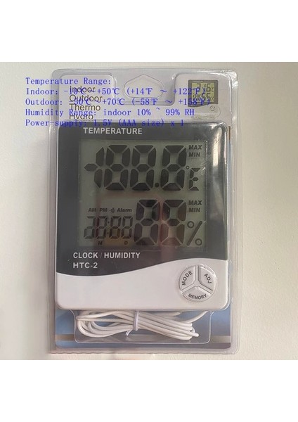 Htc-2 Dijital Dijital LCD Ekran Sıcaklık Nem Ölçer (Yurt Dışından)