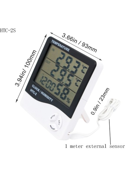 Htc-2 Dijital Dijital LCD Ekran Sıcaklık Nem Ölçer (Yurt Dışından)