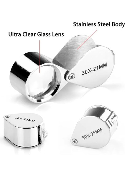 30X Cep Büyüteç Mini Takı Büyüteç Büyüteç Büyüteç Büyüteç Üçlü Cam Katlanabilir Metal Büyüteçler (Yurt Dışından) modelleri