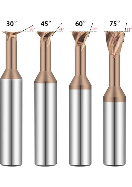 2.5XD1.25X5, Açı 75 Kaplama Tungsten Karbür Kırlangıç Freze Kesici Pah T Tipi End Mill Cnc Oluk Aracı Derece Bıçak Metal Çelik Pah Matkap Ucu (Yurt Dışından)