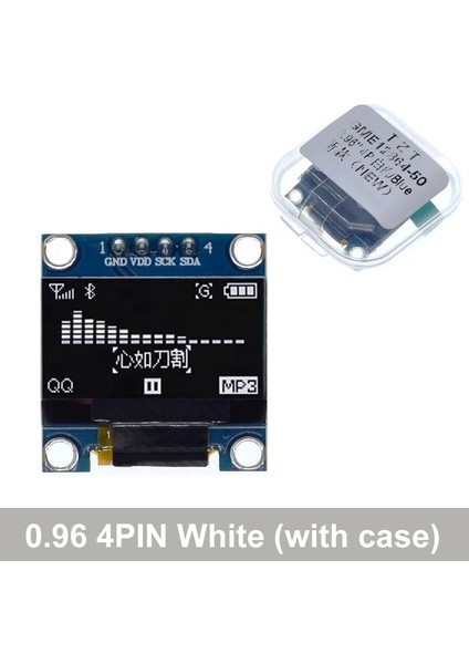 Beyaz Kılıf 0.96 Inç OLED Iıc Seri Beyaz OLED Ekran Modülü 128X64 I2C SSD1306 12864 LCD Ekran Panosu Gnd Vdd Sck Sda Arduino Için (Yurt Dışından)