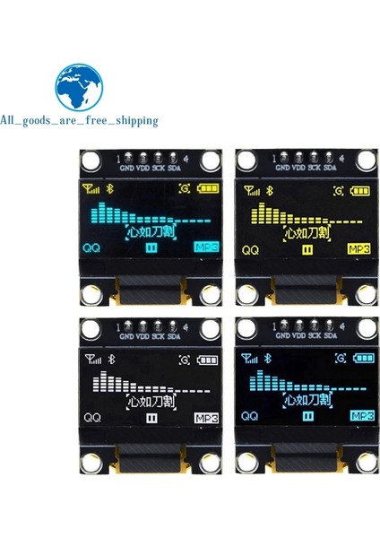 Beyaz Kılıf 0.96 Inç OLED Iıc Seri Beyaz OLED Ekran Modülü 128X64 I2C SSD1306 12864 LCD Ekran Panosu Gnd Vdd Sck Sda Arduino Için (Yurt Dışından)