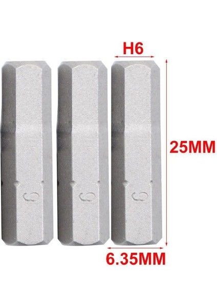 3pcs-H6 3 Adet 25MM Tornavida Uçları Seti 1/4 Inç Hex Shank Cr-V Elektrikli Vida Matkap Ucu T10-T40,H2-H6,SL4-SL6,PH1-PH3,PZ1-PZ3 (Yurt Dışından)