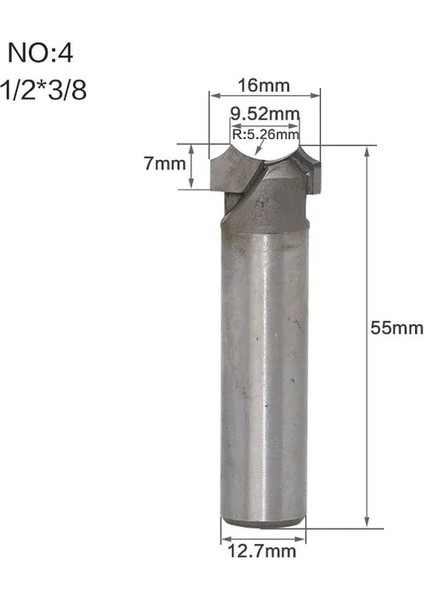 No4 1/2 "1/4" Şaft Yönlendirici Bit Nokta Kesim Yuvarlak Oluk Uçları Ahşap Gravür Kesici Ağaç Işleme Için Freze Uçları (Yurt Dışından)