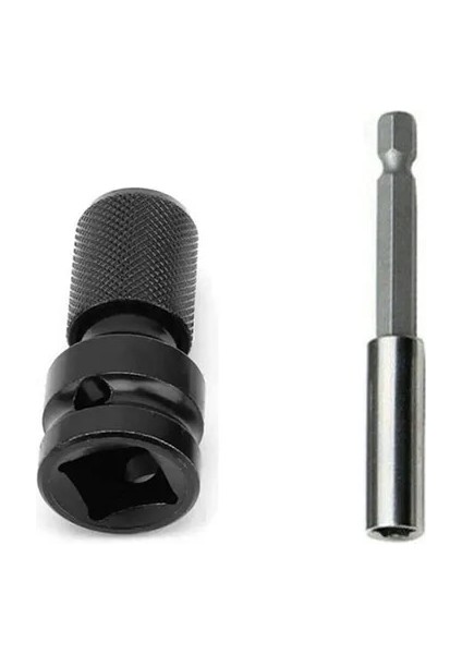 2 Adet 2 Takım 1/2 "elektrikli Tornavida Dönüşüm Kafası Bahar Kol Kare Dişi Sürücü 1/4" Hex Shank Soket Adaptörü El Aletleri (Yurt Dışından)
