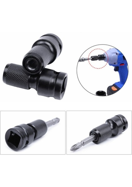 2 Adet 2 Takım 1/2 "elektrikli Tornavida Dönüşüm Kafası Bahar Kol Kare Dişi Sürücü 1/4" Hex Shank Soket Adaptörü El Aletleri (Yurt Dışından)