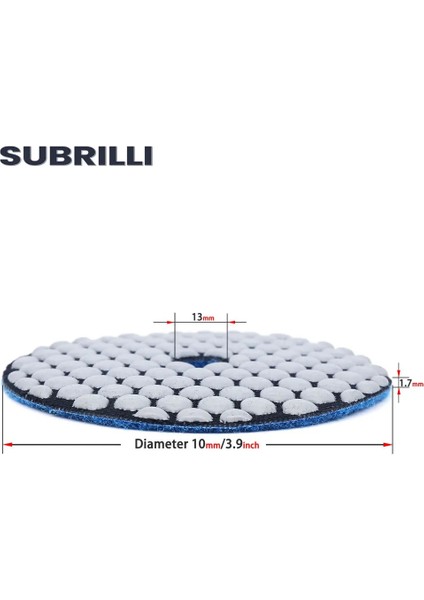 GRIT1500 1 Adet Subrıllı 1 Adet 4" Kuru Parlatma Pedi Granit Mermer Zımpara Diski Esnek Reçine Bağlayıcı Taş Cam Seramik Beton Taşlama Tekerleği (Yurt Dışından)