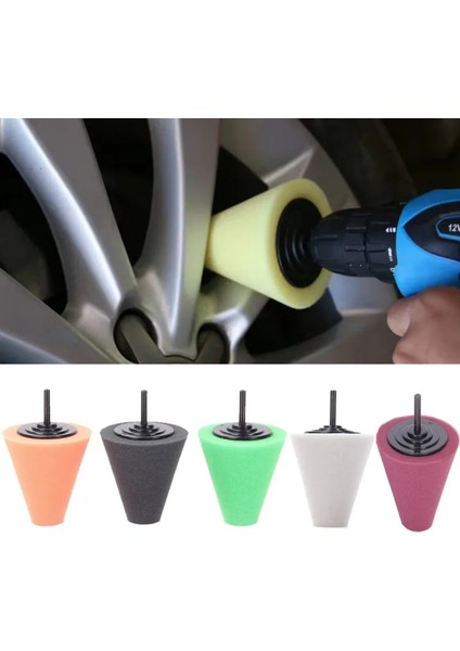 Mavi 1 Adet Araba Parlatma Köpük Süngeri Otomotiv Parlatma Konisi Şekilli Parlatma Pedleri Araba Tekerlek Göbeği Bakımı Metal Ped Parlatma Aracı (Yurt Dışından)