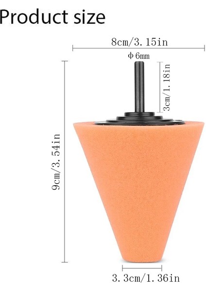 Mavi 1 Adet Araba Parlatma Köpük Süngeri Otomotiv Parlatma Konisi Şekilli Parlatma Pedleri Araba Tekerlek Göbeği Bakımı Metal Ped Parlatma Aracı (Yurt Dışından)