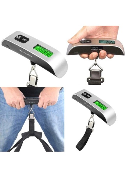 50 kg LCD Dijital Elektronik Bagaj Ölçeği Taşınabilir Bavul Asılı Ağırlık Aracı Ağırlık Ölçüm Aleti (Yurt Dışından)