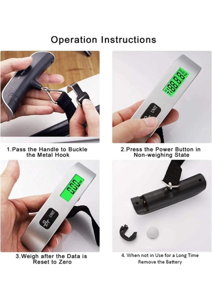 50 kg LCD Dijital Elektronik Bagaj Ölçeği Taşınabilir Bavul Asılı Ağırlık Aracı Ağırlık Ölçüm Aleti (Yurt Dışından) modelleri