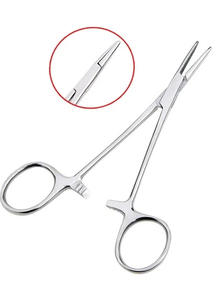 Düz Ağız 18CM El Aleti 12.5 16 18CM Hemostatik Forseps Pet Saç Kelepçesi Balıkçılık Kilitleme Pensesi Epilasyon Araçları Kavisli/düz Uçlu Kesici Alet (Yurt Dışından)