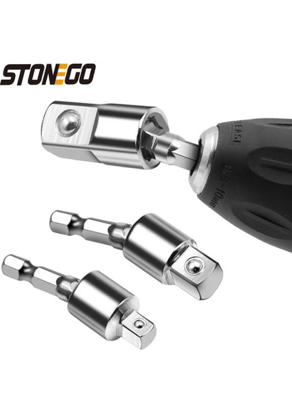 1pc(6.3mm) Stonego Elektrik Anahtarı Matkap Soket Adaptörü - Darbeli Sürücü Için Dönebilen Kare Dönüştürücü Aracı, 1pc/3pcs, 1/4", 3/8", 1/2" (Yurt Dışından)
