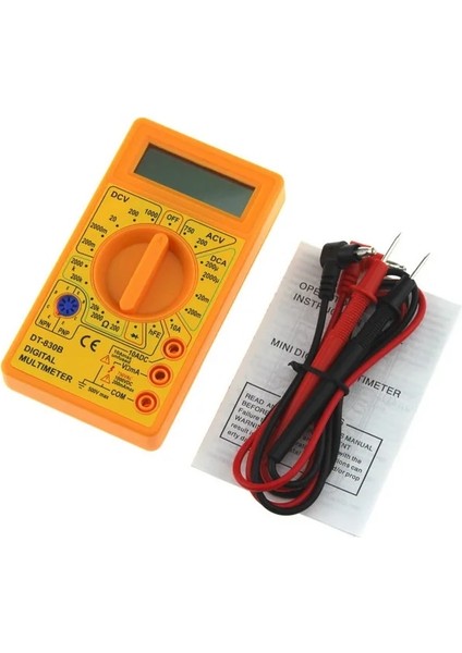 Siyah DT830B LCD Dijital -830B Sarı Voltmetre Ohmmetre Ampermetre Multimetre El Test Cihazı DT830B Dc Ev Test Cihazı (Yurt Dışından)