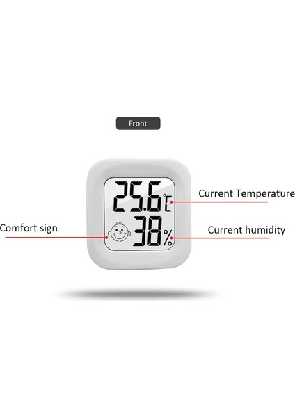 T-No Tel-Beyaz Mini LCD Elektronik Sıcaklık Sensörü Nem Ölçer Balık Tankı Buzdolabı Bebek Odası Gülümseme Dijital Termometreler Higrometre (Yurt Dışından) fırsatları