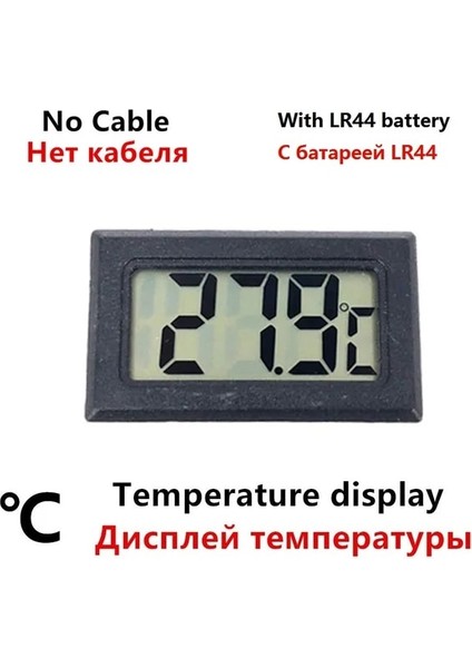 Hiçbir Tel Siyah 2 In 1 Mini LCD Dijital Sıcaklık Nem Ölçer Dedektörü Termograf Kapalı Oda Enstrümanı ile Iki LR44 Piller (Yurt Dışından)