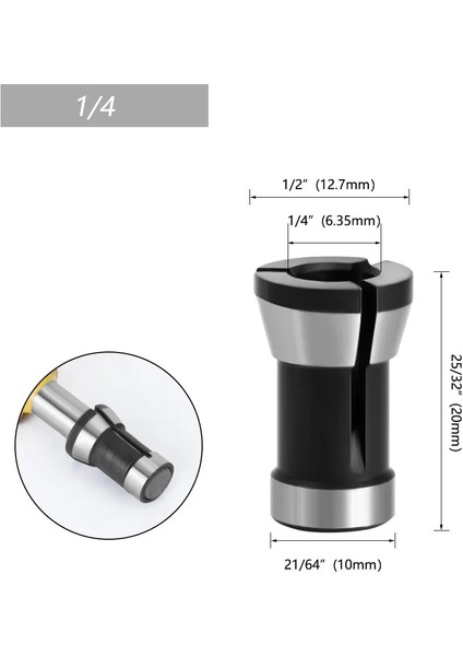 02 1 Adet 6.35MM 8mm 6mm Collet Chuck Gravür Kırpma Makinesi Elektrikli Freze Makinesi Freze Kesicisi Aksesuarları (Yurt Dışından) indirimleri
