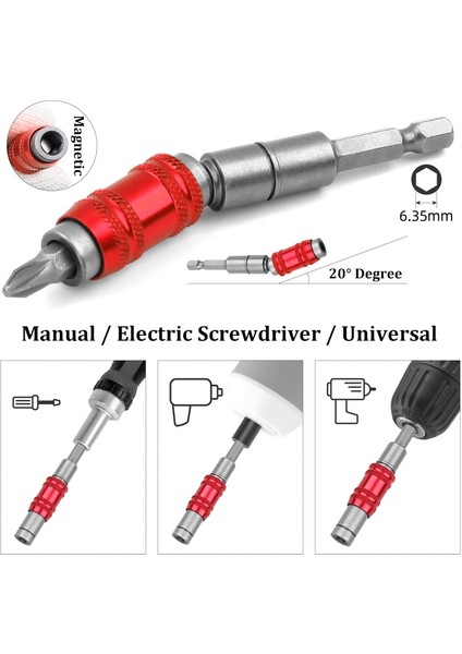 145MM Siyah 1/4 "hex Manyetik Halka Tornavida Uçları Matkap El Aletleri Matkap Ucu Uzatma Çubuğu Hızlı Değişim Tutucu Tahrik Kılavuzu Vida Matkap Ucu (Yurt Dışından) modelleri