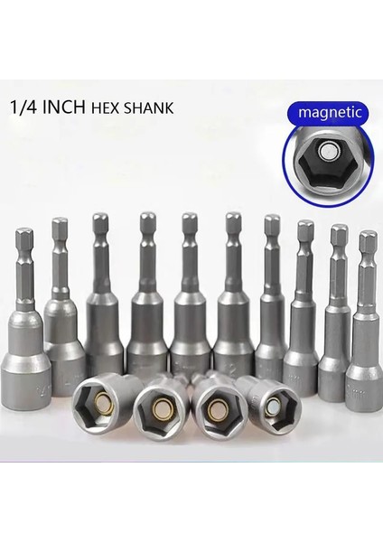 12MM-42MM Uzun 6MM-14M Darbe Altıgen Soket Manyetik Somun Tornavida 1/4" Hex Shank Elektrikli Matkap Uçları Darbeli Sürücüler Soket Kiti Için (Yurt Dışından)