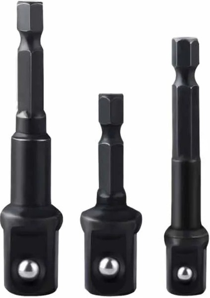 Kısa 3 Adet (1 Takım) Darbe Soketi Adaptör Soket Seti Darbe Soketi Adaptörü Dönüştürücü 1/4 3/8 1/2 Inç Somun Sürücü Soket Hex Shank Uzatma El Aleti (Yurt Dışından)