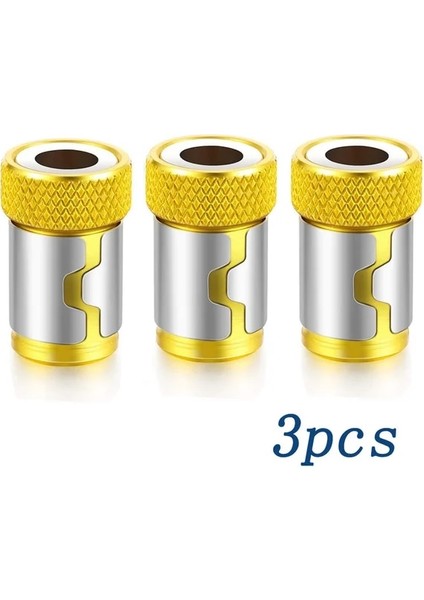 Altın 3 Adet 1/4 "metal Tornavida Ucu Manyetik Halka 6.35MM Shank Korozyon Önleyici Matkap Ucu Mıknatıs Güçlü Halka (Yurt Dışından)