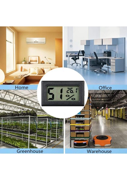 Siyah 2m Telli 2 In 1 Mini LCD Dijital Sıcaklık Nem Ölçer Dedektörü Termograf Kapalı Oda Enstrümanı Iki LR44 Pil ile (Yurt Dışından)