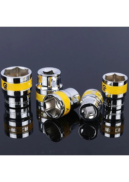 15MM Sarı Kuşak Kısa Altıgen Lokma Anahtar Kafası 1/2 Inç Tahrikli Metrik 6 Noktalı Cırcır Anahtarı Soket Anti-Pas Soket Adaptörü 8-34/36MM (Yurt Dışından)