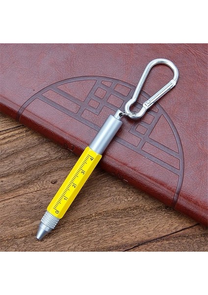 Sarı Mini Çok Fonksiyonlu Tükenmez Kalem Stylus 6 In 1 Metal Tornavida Dokunmatik Ekran Aracı Kalem Küçük Ölçekli Anahtarlık Kalemler Hediye Aksesuarı (Yurt Dışından)