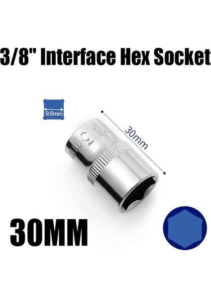 30 mm Uzunluk 14MM 1 Adet 30MM 63MM 3/8 "cırcır Soket Adaptörü 6MM-24MM Allen Hex Bit Soket Kare Sürücü Darbeli Tornavida Tutucu Adaptör Dönüştürücü (Yurt Dışından)