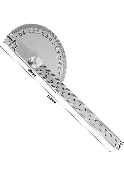 0-145MM 14.5 cm Paslanmaz Çelik Yuvarlak Kafa 180 Derece Iletki Açı Bulucu Döner Ölçüm Cetveli Makinist Aracı Zanaatkar Cetvel (Yurt Dışından)