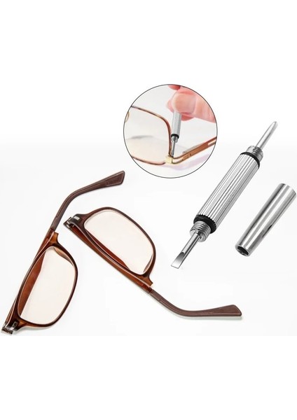 5 Adet Tamir Araçları Tornavida 3 Paslanmaz Tornavida Anahtarlık El 1 Tornavida Tamir Gözlük Sunglass Çelik Set Izle Mini (Yurt Dışından)