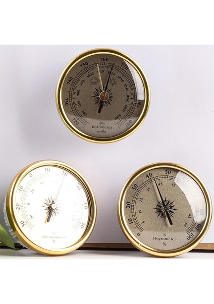 Altın Higrometre Alüminyum Alaşımlı Barometre Termometre Higrometre Ölçer Test Cihazı Sıcaklık Nem Ölçer Hassas Mekanik Ev Ofis (Yurt Dışından) modelleri