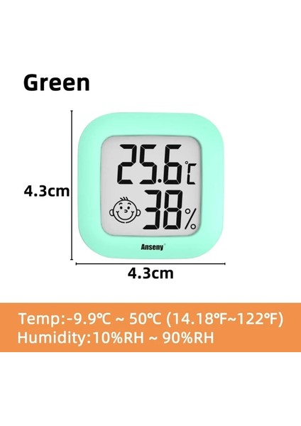 Yeşil Mini Termometre Kapalı Dış Mekan LCD Dijital Sıcaklık Odası Higrometre Ölçer Sensörü Nem Ölçer Sıcaklık Aracı Htc-1 Htc-2 (Yurt Dışından)