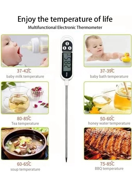 TP101 Siyah Dijital Gıda Termometresi Mutfak Pişirme Barbekü Probu Elektronik Fırın Et Su Süt Sensörü Göstergeler Araçları Ölçme Termometreler (Yurt Dışından)
