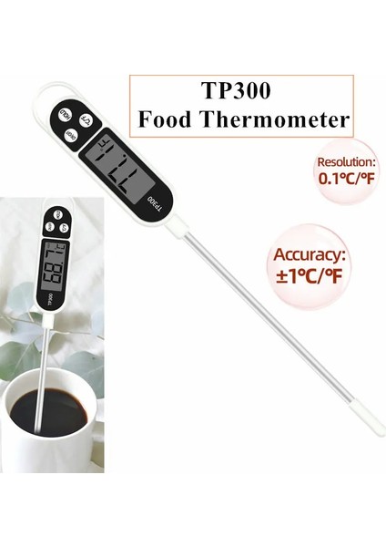 TP101 Siyah Dijital Gıda Termometresi Mutfak Pişirme Barbekü Probu Elektronik Fırın Et Su Süt Sensörü Göstergeler Araçları Ölçme Termometreler (Yurt Dışından)